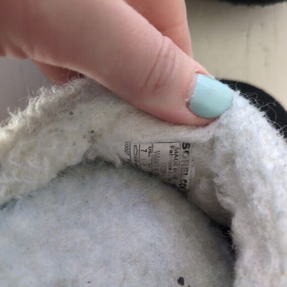 Sorel Nakiska Slide II Slippers Women's Sz 7 Black Faux Suede Slip On - Picture 4 of 7